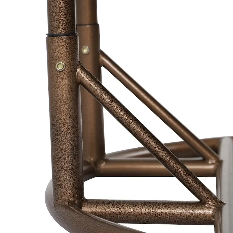Fauteuil suspendu en forme d'œuf avec support métallique, cadre en osier et coussin – Beige / Bleu anthracite / Blanc / Bleu / Blanc antique / Marron / Toile, 2 places