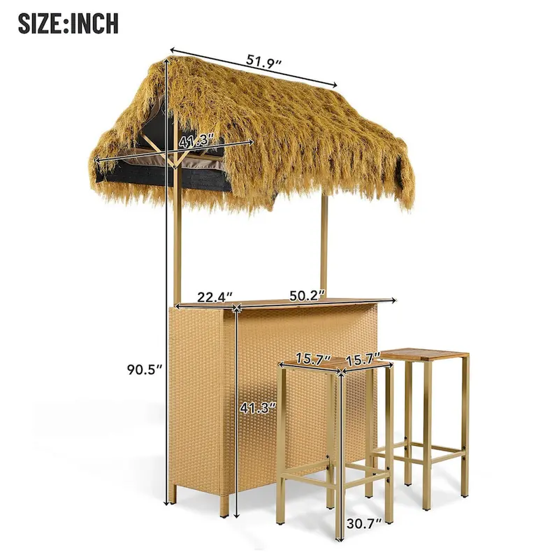 Ensemble de bar de patio style hawaïen