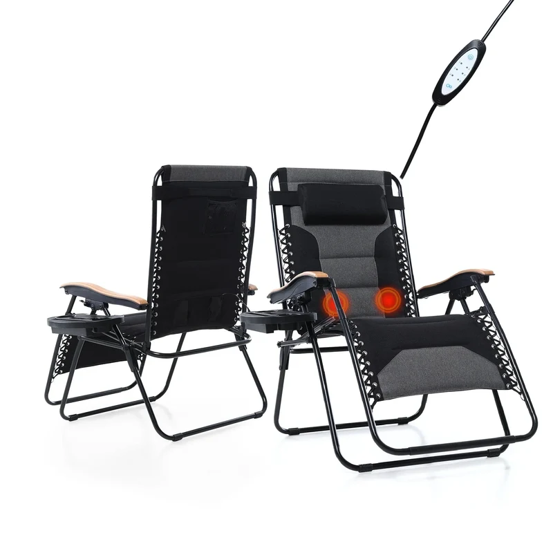 Fauteuil de relaxation zéro gravité XL surdimensionné rembourré avec accoudoirs plus larges et porte-gobelet réglable - N/A