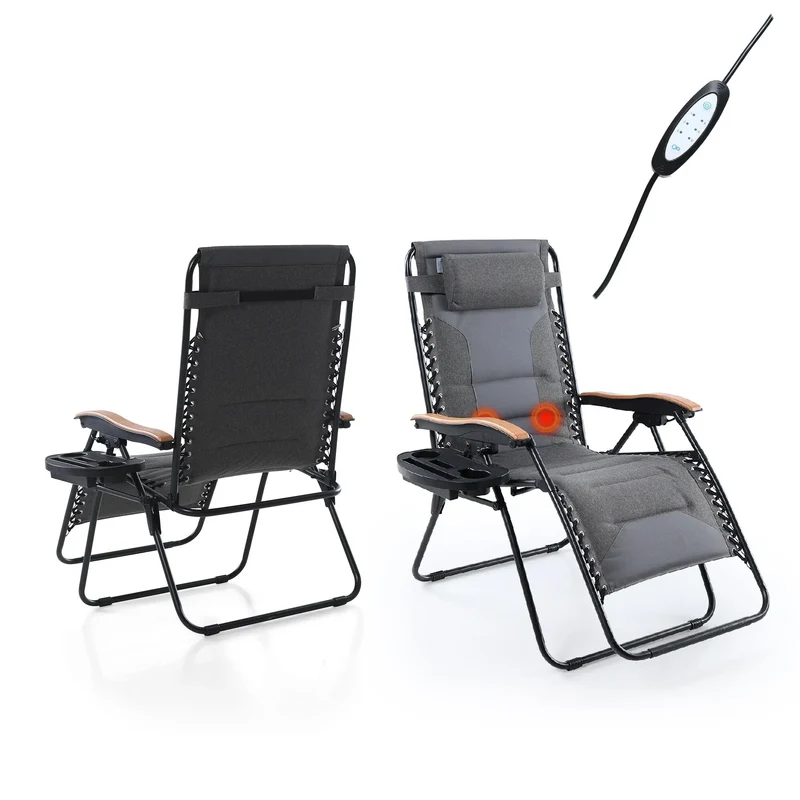 Fauteuil de relaxation zéro gravité XL surdimensionné rembourré avec accoudoirs plus larges et porte-gobelet réglable - N/A