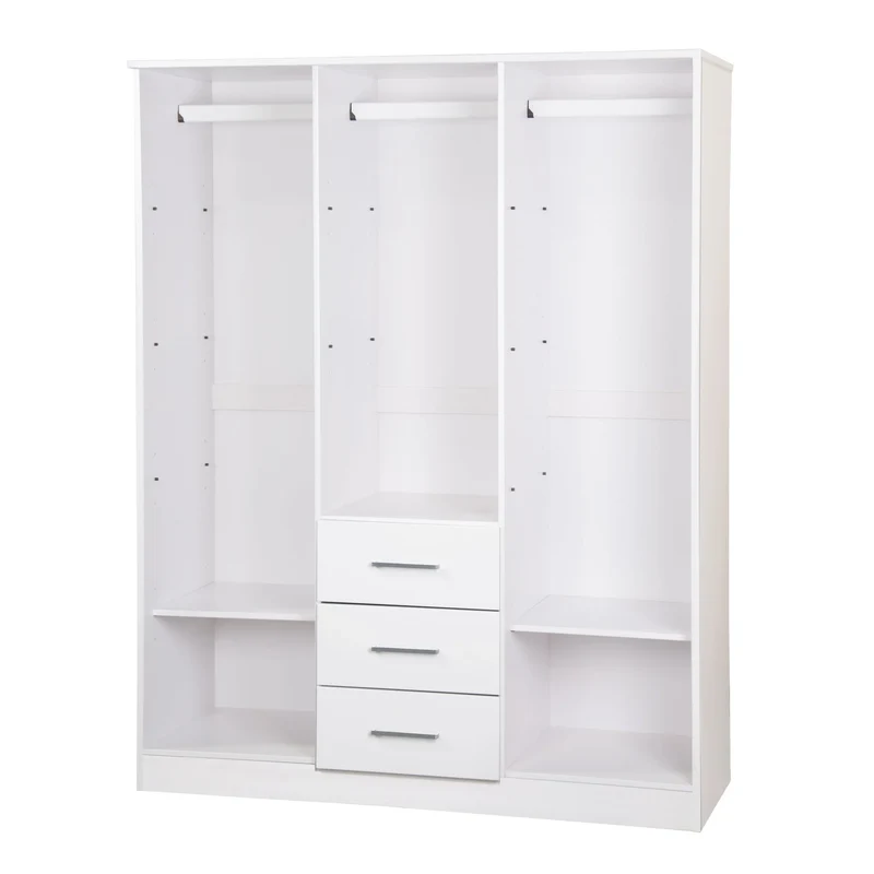 Palace Imports Armoire Cosmo 3 portes 100 % bois massif avec portes en bois massif ou portes miroir