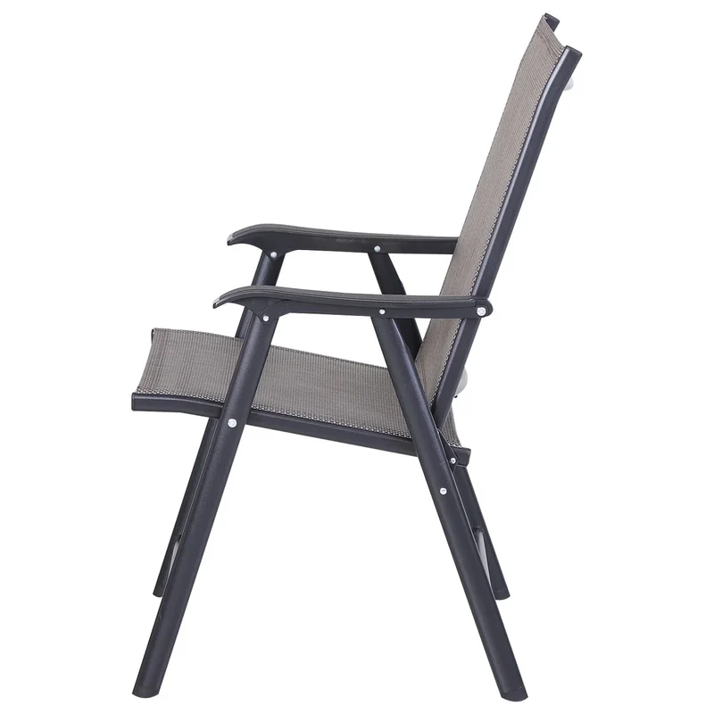 Lot de 4 chaises pliantes Outsunny au design simple et élégant, confortables pour la terrasse, le jardin et les voyages