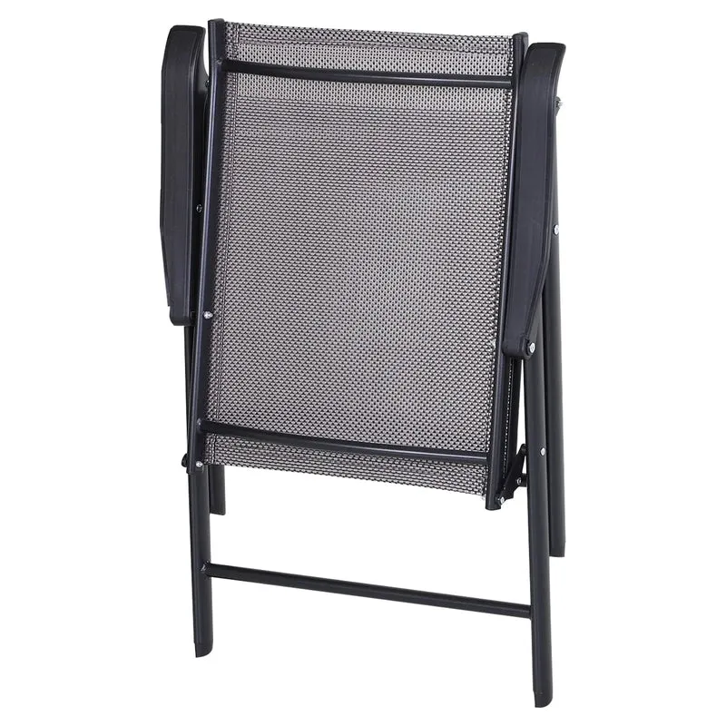 Lot de 4 chaises pliantes Outsunny au design simple et élégant, confortables pour la terrasse, le jardin et les voyages
