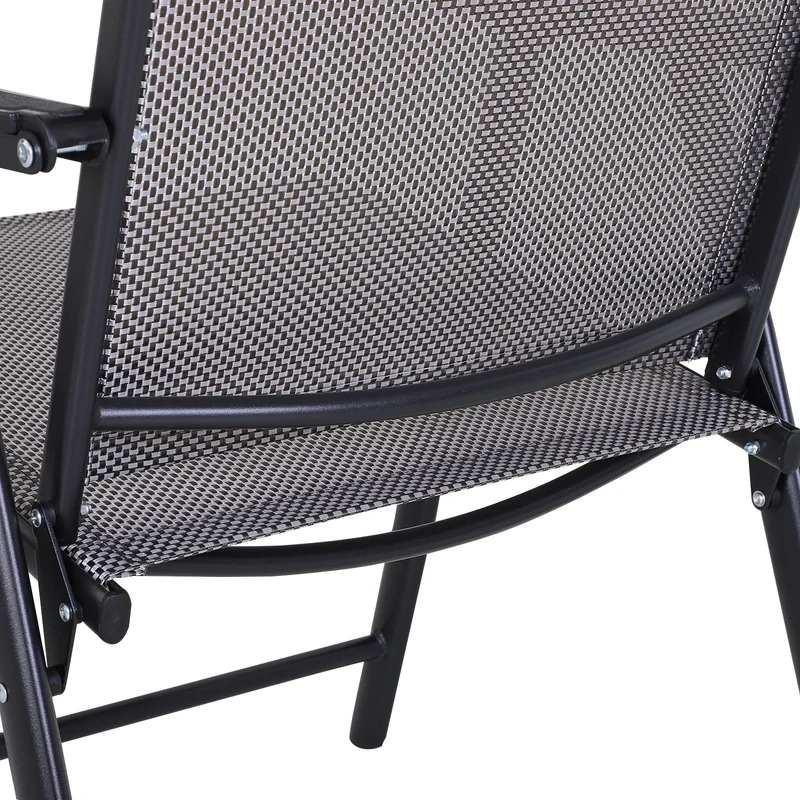 Lot de 4 chaises pliantes Outsunny au design simple et élégant, confortables pour la terrasse, le jardin et les voyages