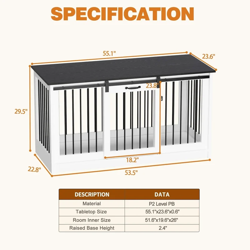 Résidence pour animaux de compagnie avec renfort en tube de fer Cage pour chien élégante et robuste