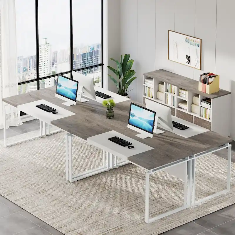 Bureau d'ordinateur exécutif moderne de 63 po, bureau de télétravail de 5 pi (Bureau seulement)