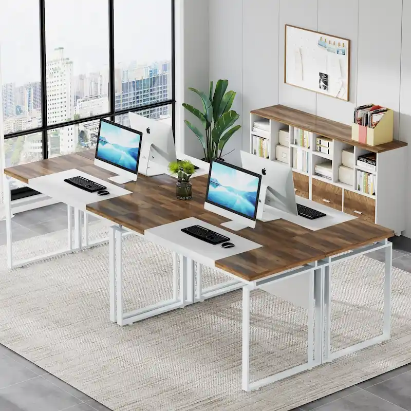 Bureau d'ordinateur exécutif moderne de 63 po, bureau de télétravail de 5 pi (Bureau seulement)