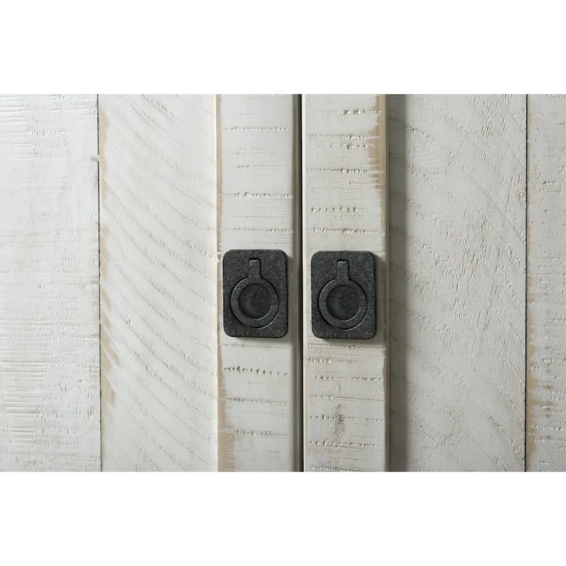 Meuble TV en bois massif de 165 cm de large avec rangement