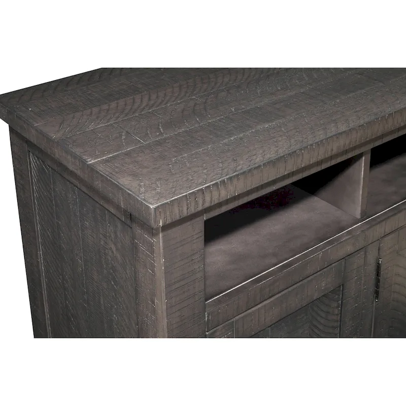 Meuble TV en bois massif de 165 cm de large avec rangement