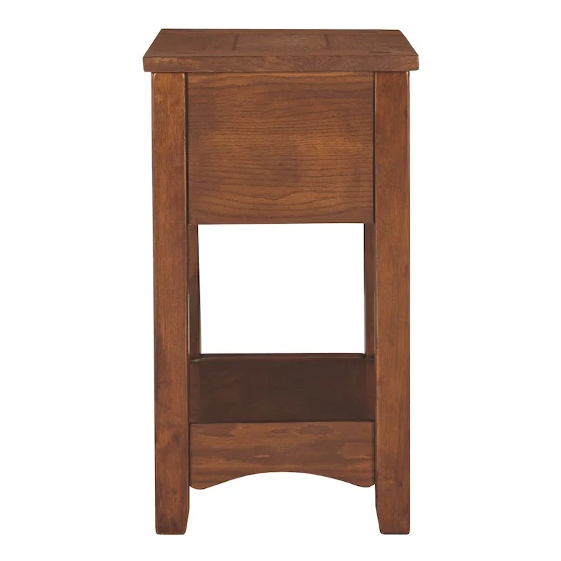 Table d'appoint de bout de canapé en bois finition brune - 13 L x 22,13 P x 23,13 H