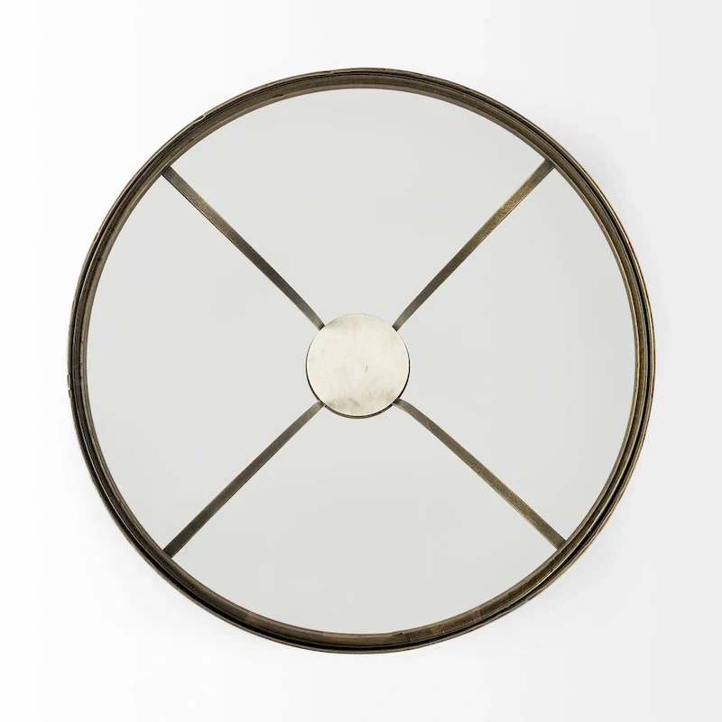 Table d'appoint ronde avec plateau en verre, métal doré et piédestal en marbre blanc