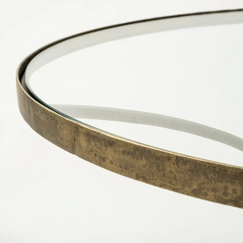 Table d'appoint ronde avec plateau en verre, métal doré et piédestal en marbre blanc