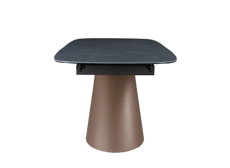Table à manger extensible pieds métal marron plateau céramique 180-240 cm MILANO