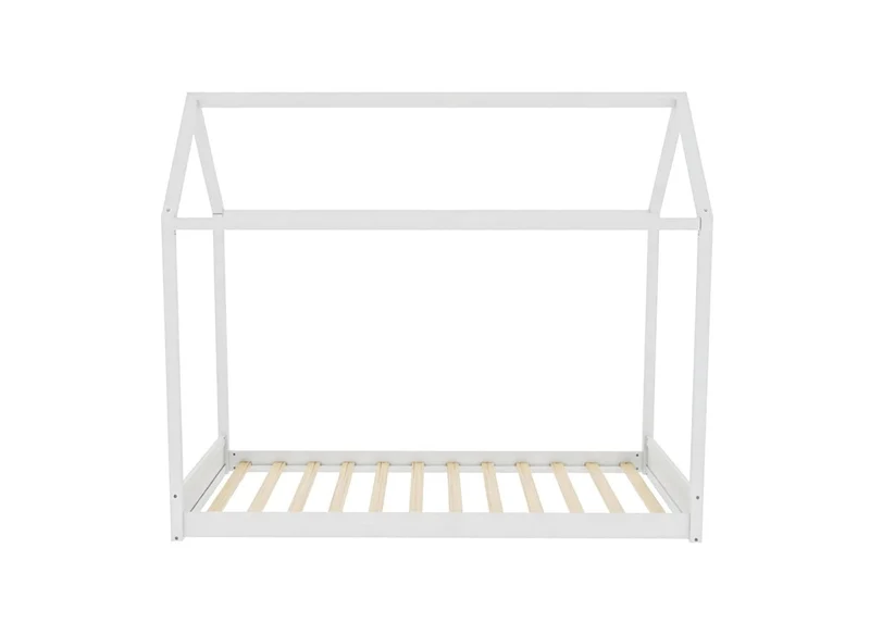 Lit cabane en bois blanc 90 x 190 cm POPY