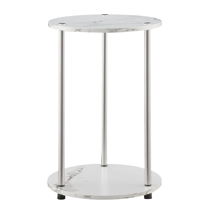 Table d'appoint ronde à 2 niveaux sans outils