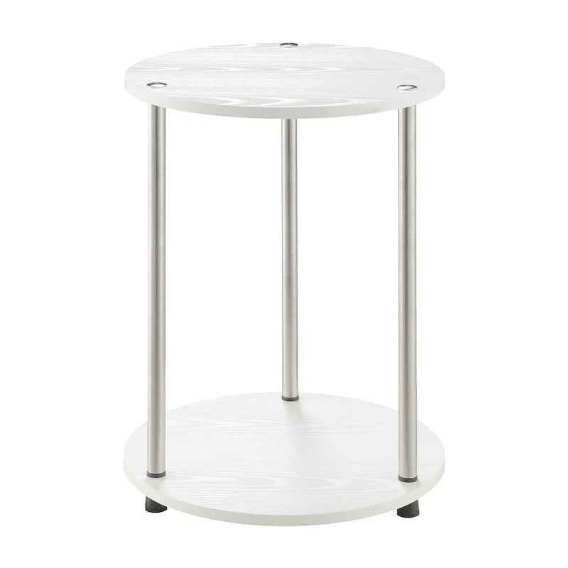 Table d'appoint ronde à 2 niveaux sans outils