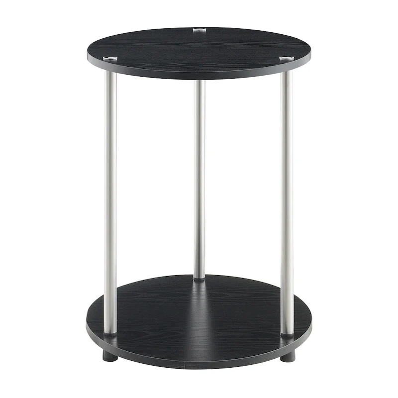 Table d'appoint ronde à 2 niveaux sans outils