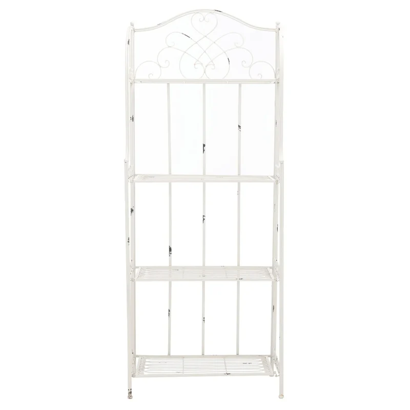 SAFAVIEH Bryn Étagère de boulanger d'extérieur victorienne en fer forgé à 4 niveaux - 63,5 cm l x 38,1 cm P x 160 cm H - 25L x 15P x 63H