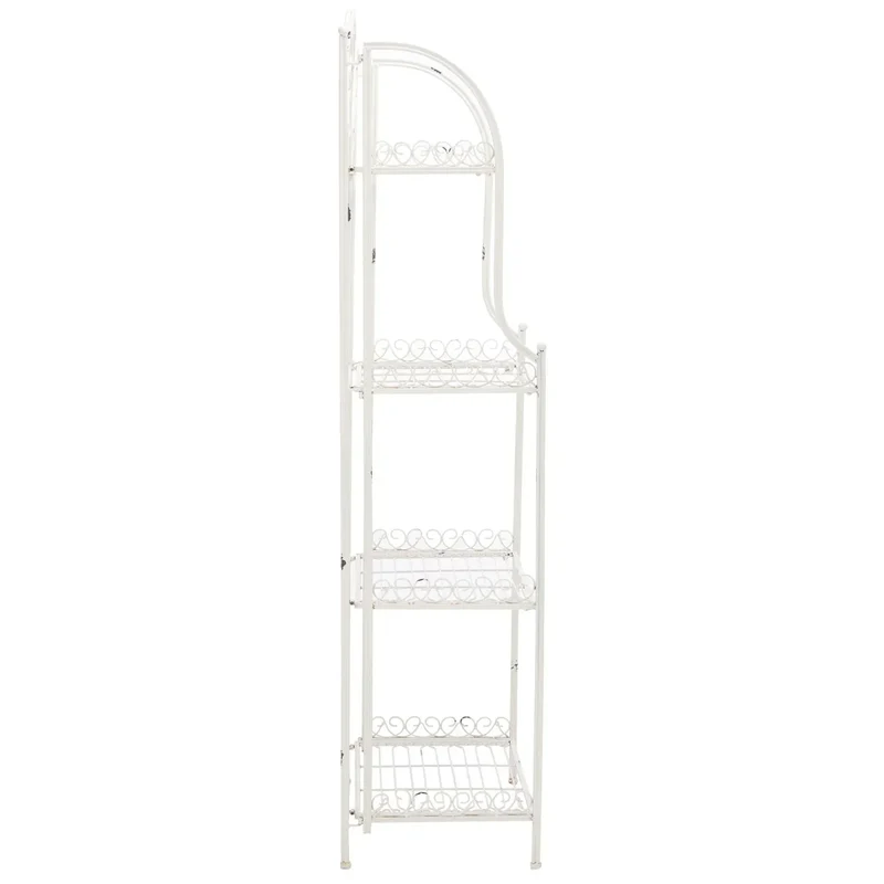 SAFAVIEH Bryn Étagère de boulanger d'extérieur victorienne en fer forgé à 4 niveaux - 63,5 cm l x 38,1 cm P x 160 cm H - 25L x 15P x 63H