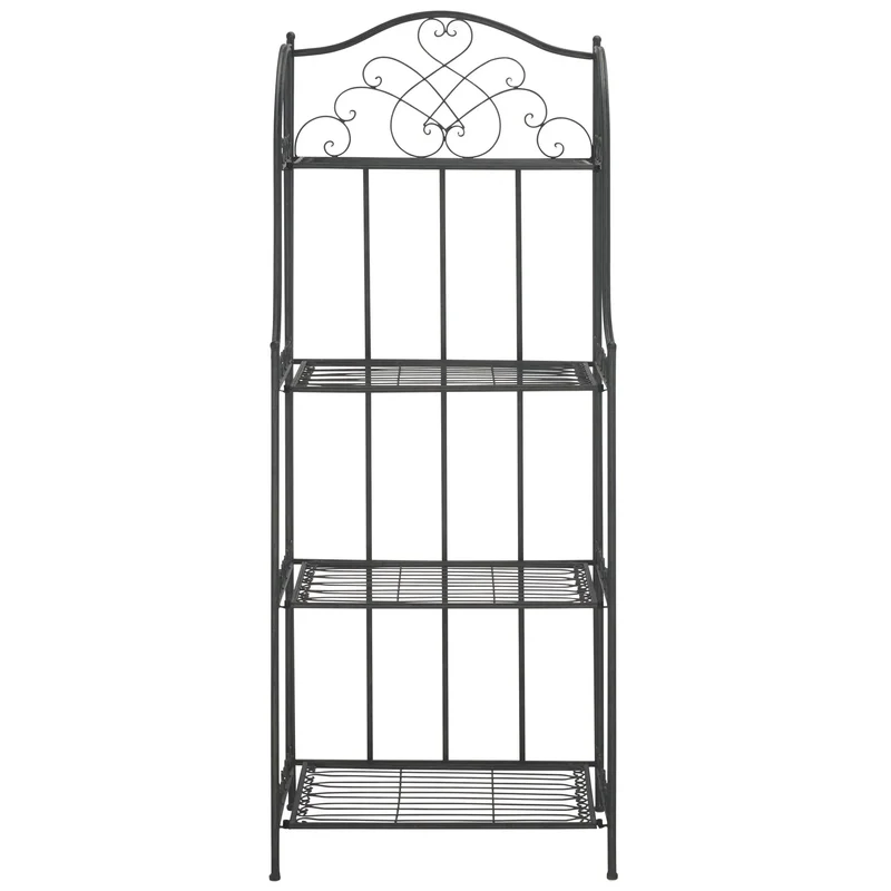 SAFAVIEH Bryn Étagère de boulanger d'extérieur victorienne en fer forgé à 4 niveaux - 63,5 cm l x 38,1 cm P x 160 cm H - 25L x 15P x 63H