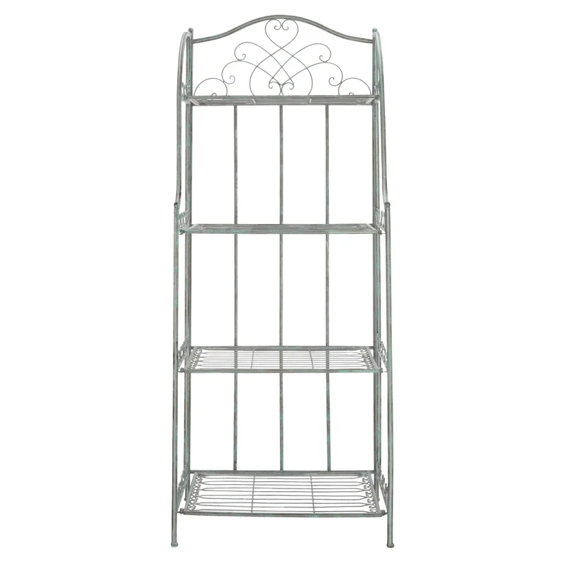 SAFAVIEH Bryn Étagère de boulanger d'extérieur victorienne en fer forgé à 4 niveaux - 63,5 cm l x 38,1 cm P x 160 cm H - 25L x 15P x 63H