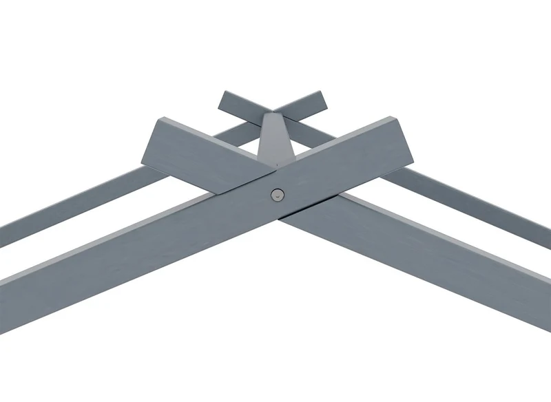 Lit gigogne cabane en bois gris 90 x 190 cm MILIO