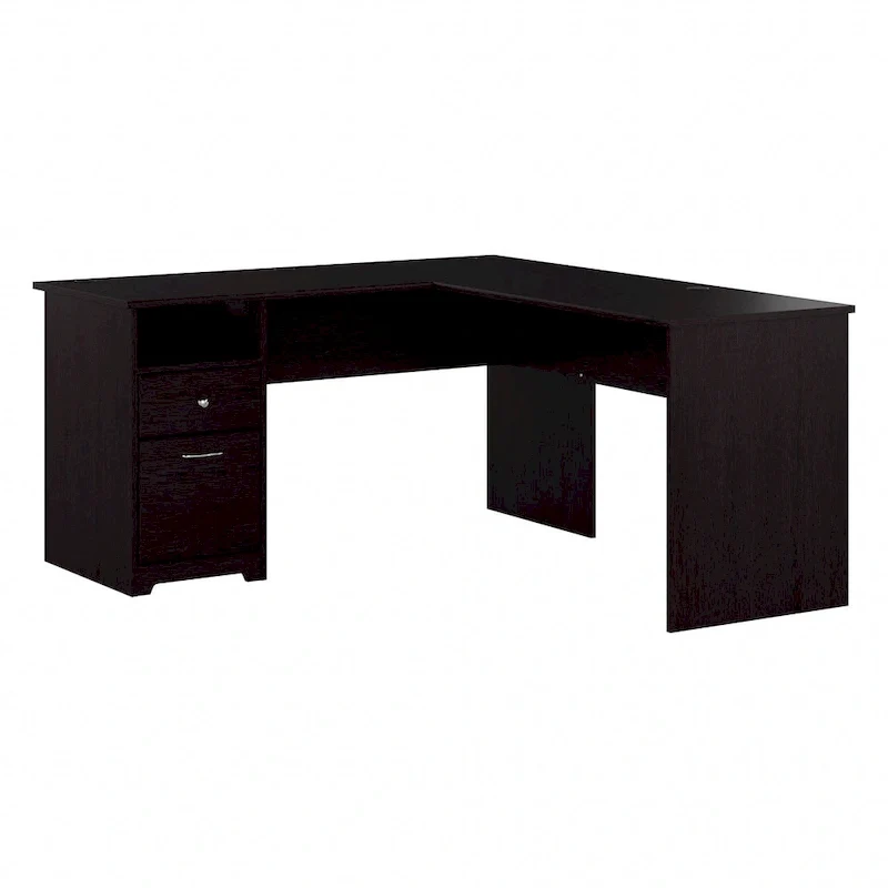 Bureau d'angle en L de 152,4 cm avec huche et tiroirs par