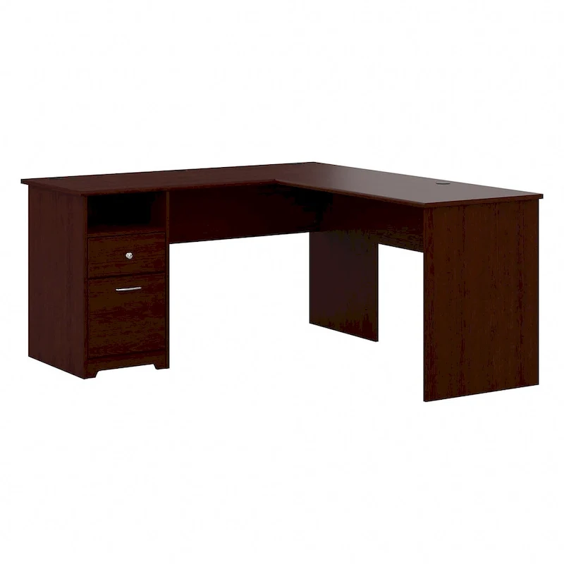 Bureau d'angle en L de 152,4 cm avec huche et tiroirs par