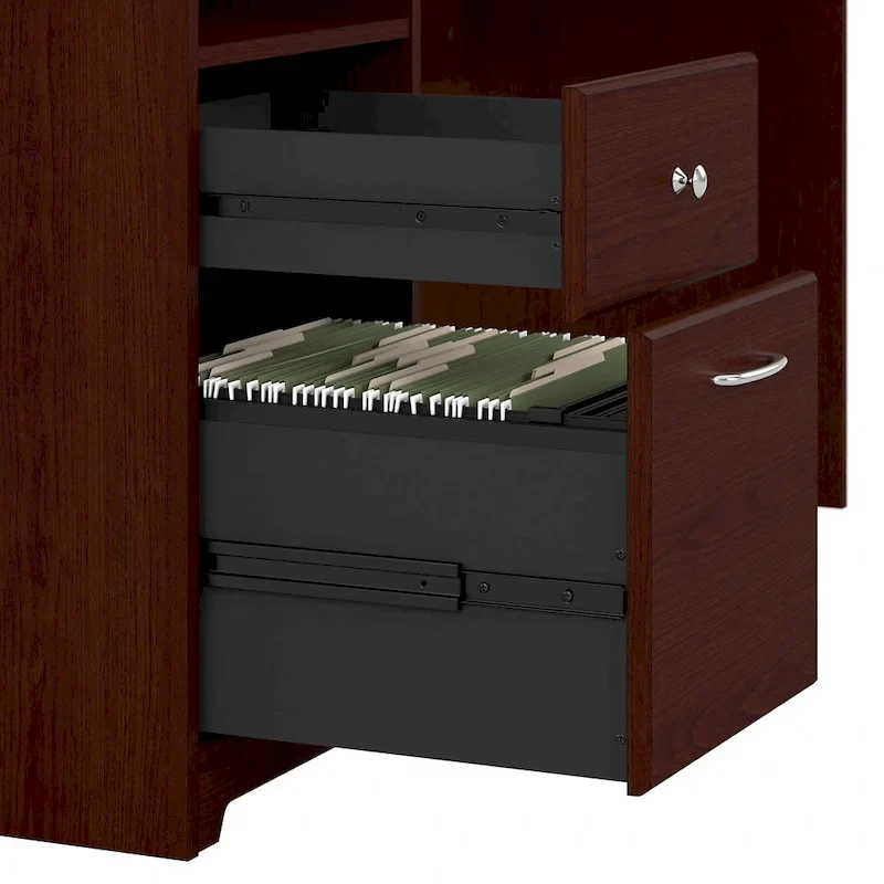 Bureau d'angle en L de 152,4 cm avec huche et tiroirs par