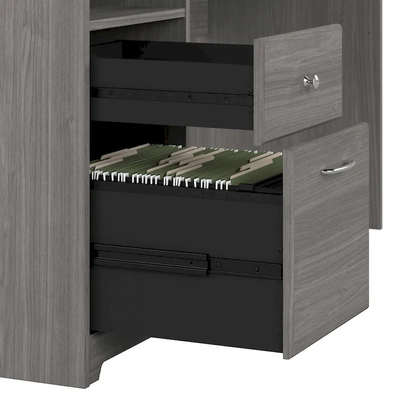 Bureau d'angle en L de 152,4 cm avec huche et tiroirs par