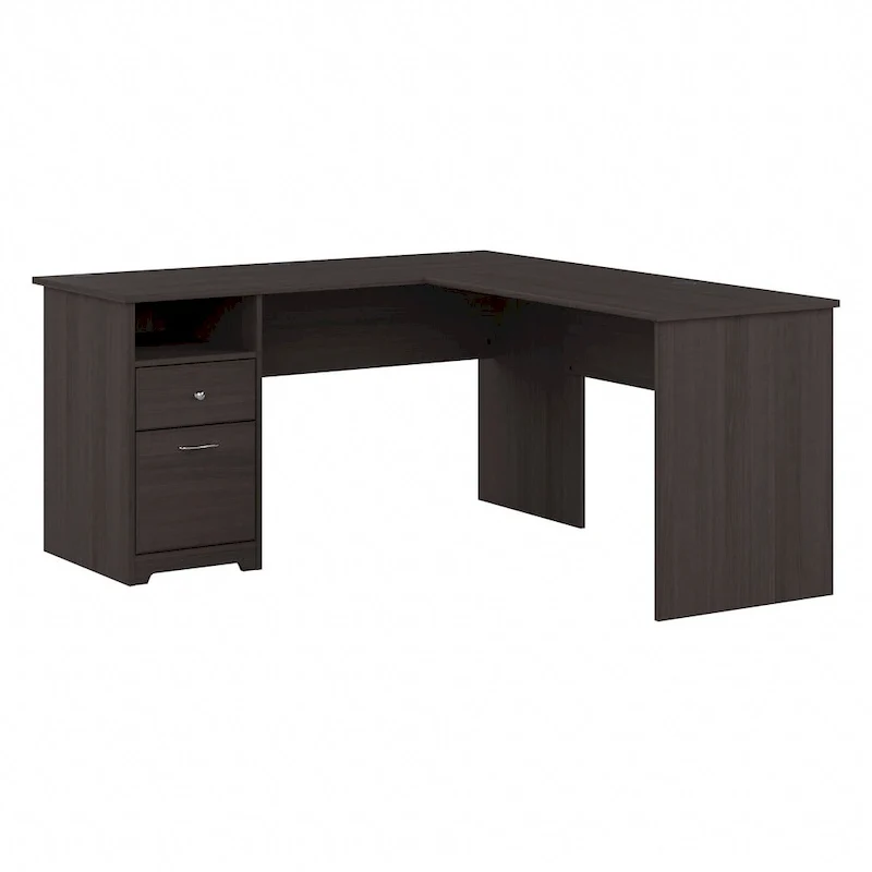 Bureau d'angle en L de 152,4 cm avec huche et tiroirs par