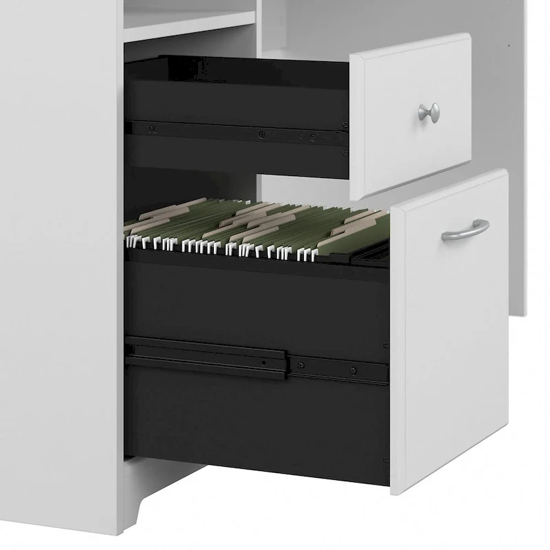 Bureau d'angle en L de 152,4 cm avec huche et tiroirs par