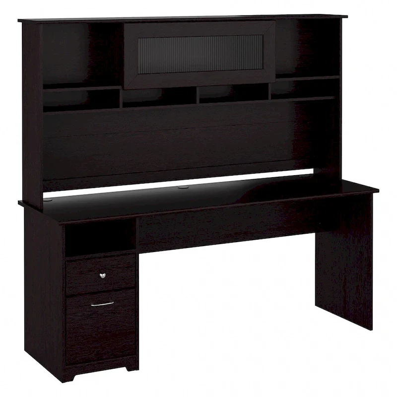 Bureau informatique 72W avec huche et tiroirs par