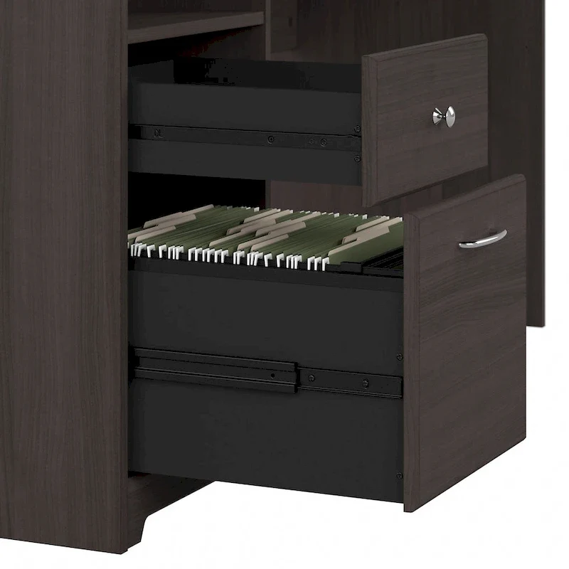 Bureau informatique 72W avec huche et tiroirs par