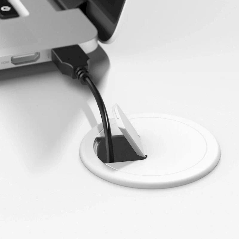 Bureau informatique 72W avec huche et tiroirs par