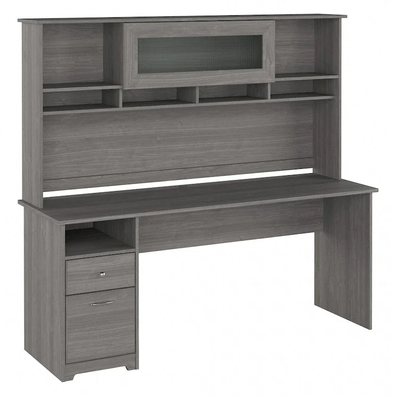 Bureau informatique 72W avec huche et tiroirs par