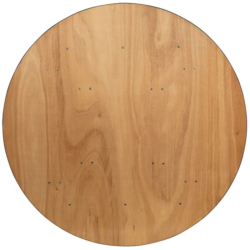 Table de banquet ronde pliante en bois de 60 pouces avec dessus fini