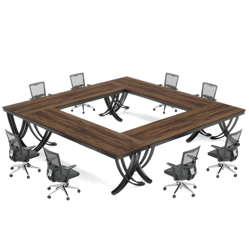 Table de conférence de 1,98 m pour 6-8 personnes, table de séminaire rectangulaire de 198 cm de long