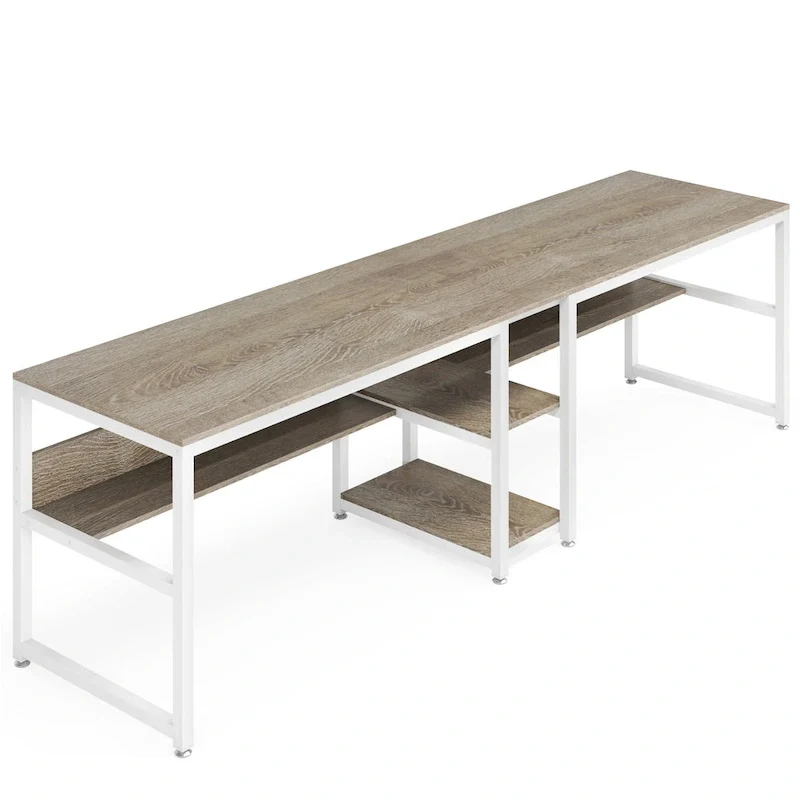 Bureau deux personnes avec étagère, Double bureau