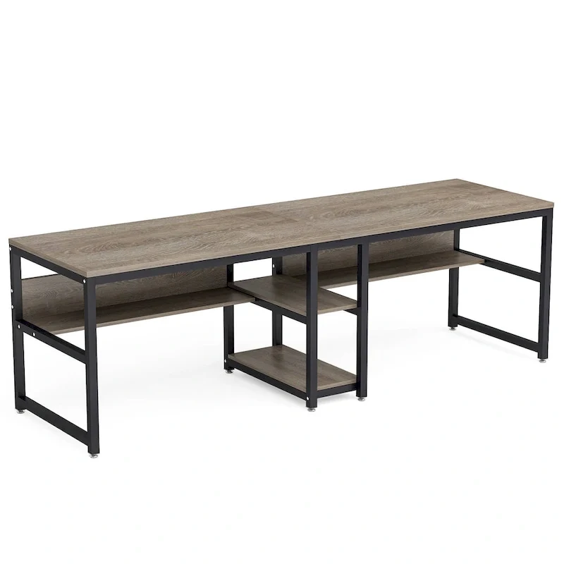 Bureau deux personnes avec étagère, Double bureau