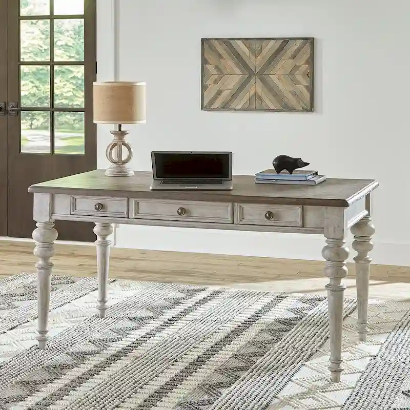 Bureau secrétaire blanc antique