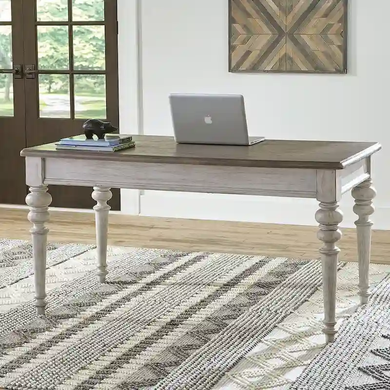 Bureau secrétaire blanc antique