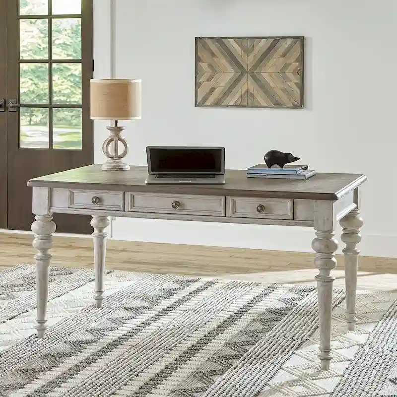 Bureau secrétaire blanc antique