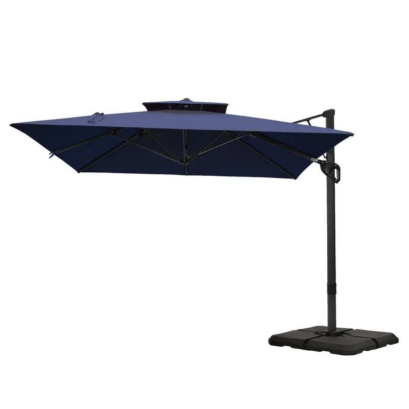 MAISON ARTS Parasol déporté hydraulique automatique 3,6 m avec mât en aluminium et rotation à 360 degrés
