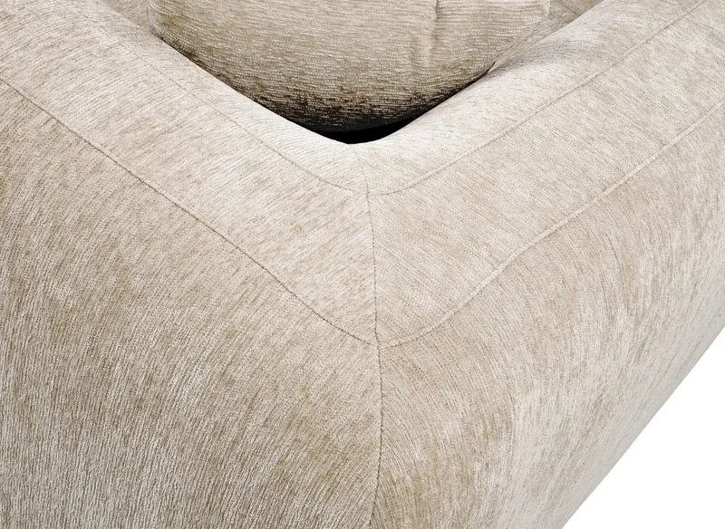 Canapé d'angle 6 places en velours chiné taupe RAMIRO
