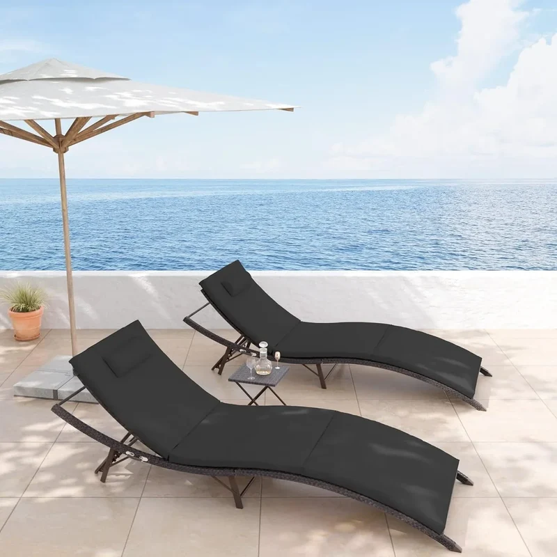 Ensemble de 3 chaises longues d'extérieur Kullavik
