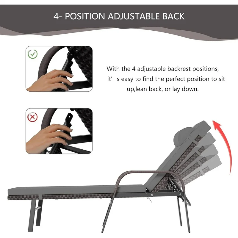 Ensemble de 3 chaises longues d'extérieur Kullavik