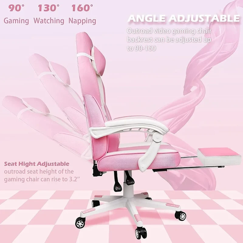 Chaise de jeu style course BOSSIN, fauteuil gamer grande taille 300 lb, chaise d'ordinateur à dossier haut