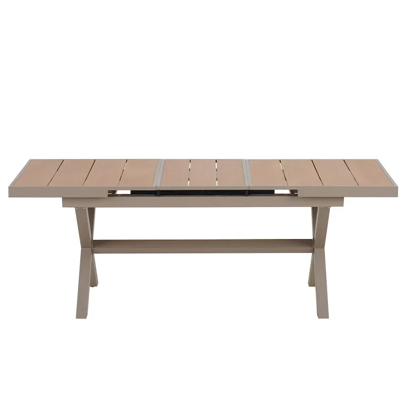 Ensemble de salle à manger d'extérieur extensible 7 pièces avec table extensible et 6 fauteuils