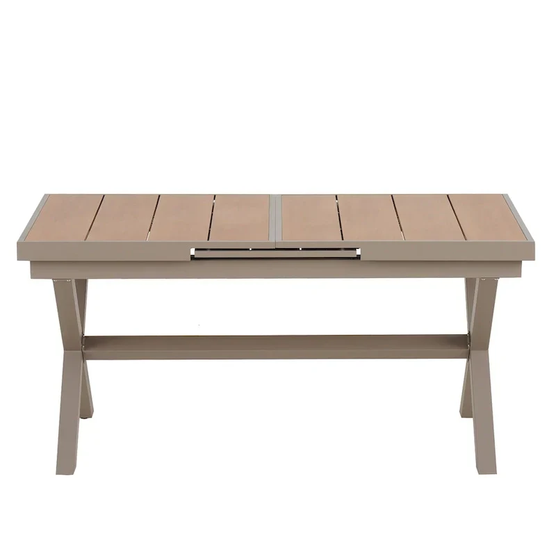 Ensemble de salle à manger d'extérieur extensible 7 pièces avec table extensible et 6 fauteuils